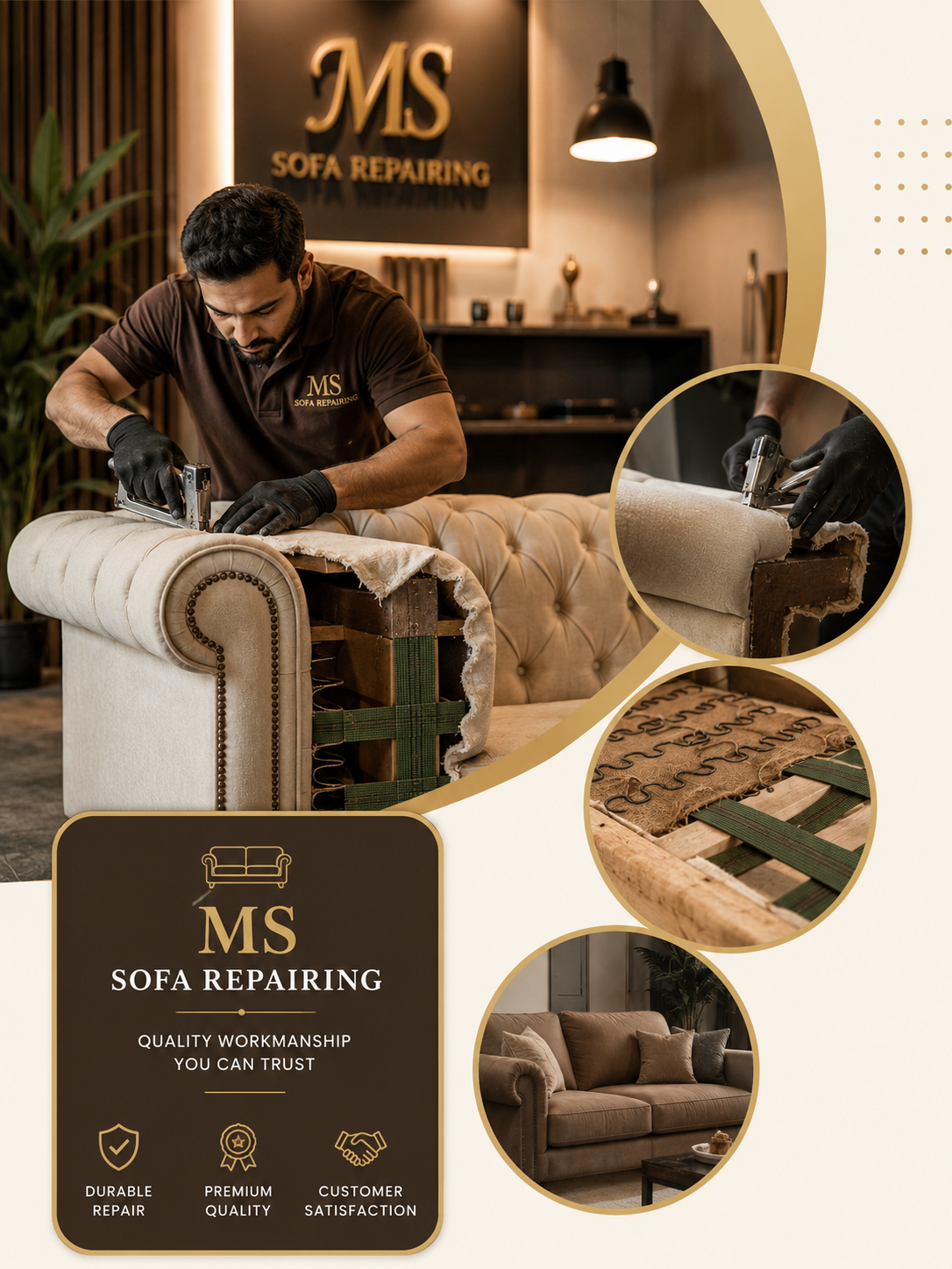 Professional sofa repair service in Gurugram by MS Sofa Repairing