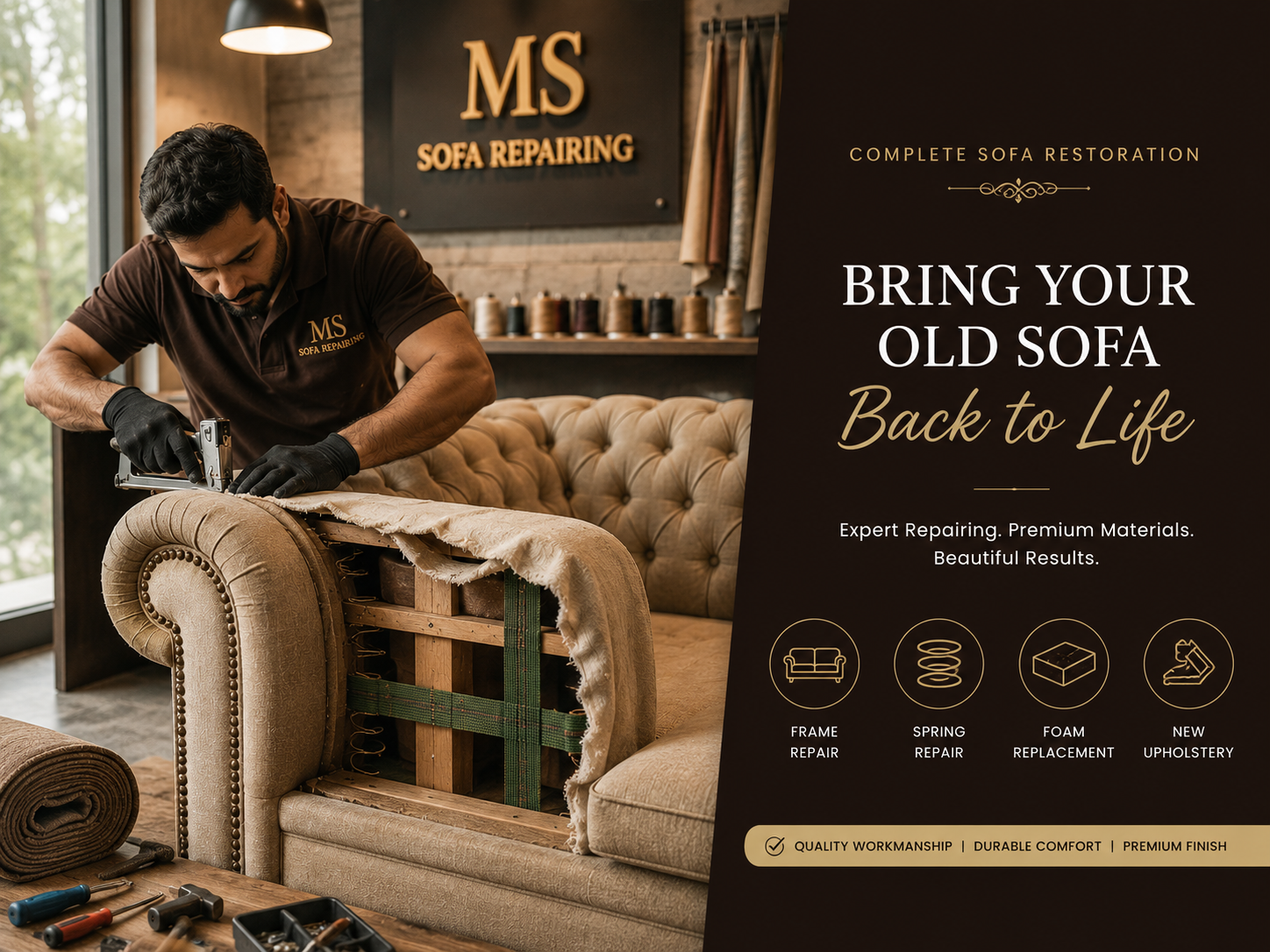 Professional sofa repair and restoration service in Gurugram